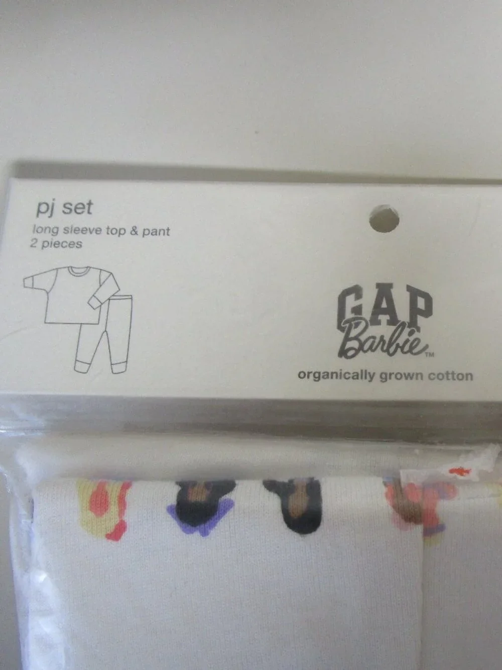 BabyGap Gap Kids Barbie 2 Piece Pajama Set Girls 6-12m Multicolor white NIP